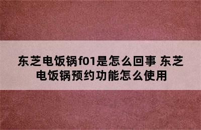 东芝电饭锅f01是怎么回事 东芝电饭锅预约功能怎么使用